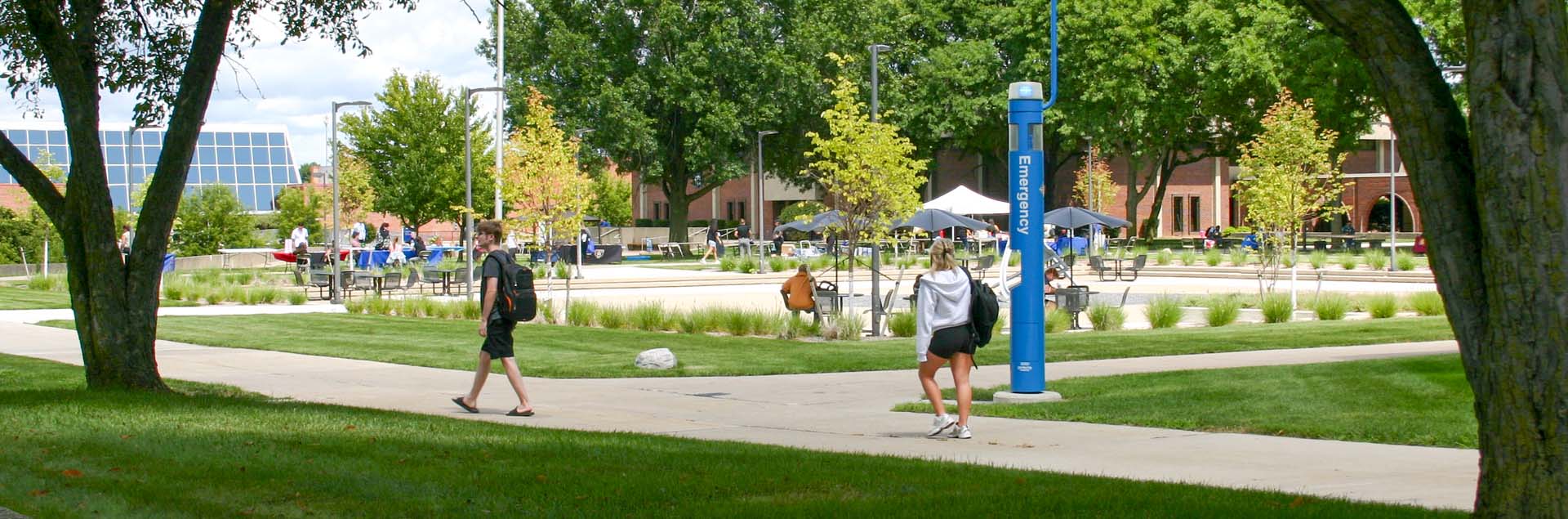 center campus students walking to class
