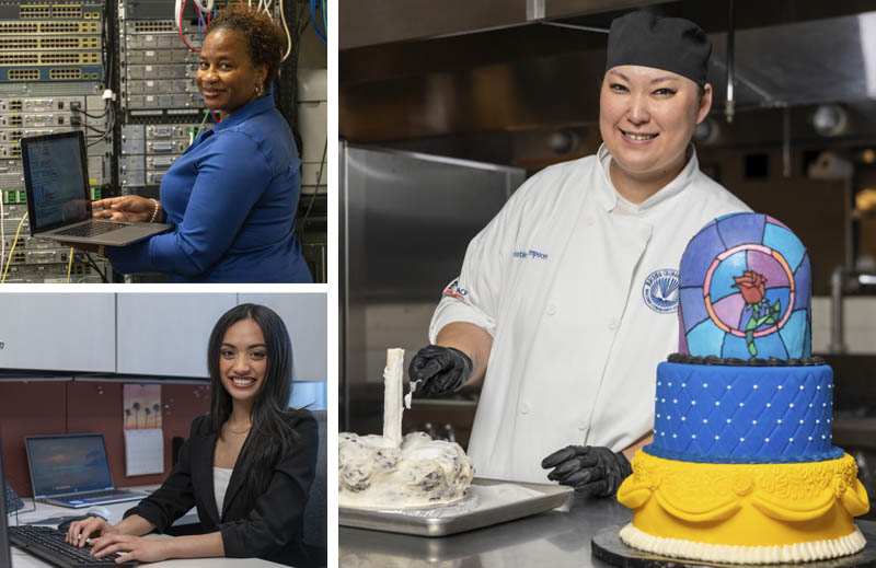 Business, IT, and culinary students perfecting their skills at Macomb Communiyt College.