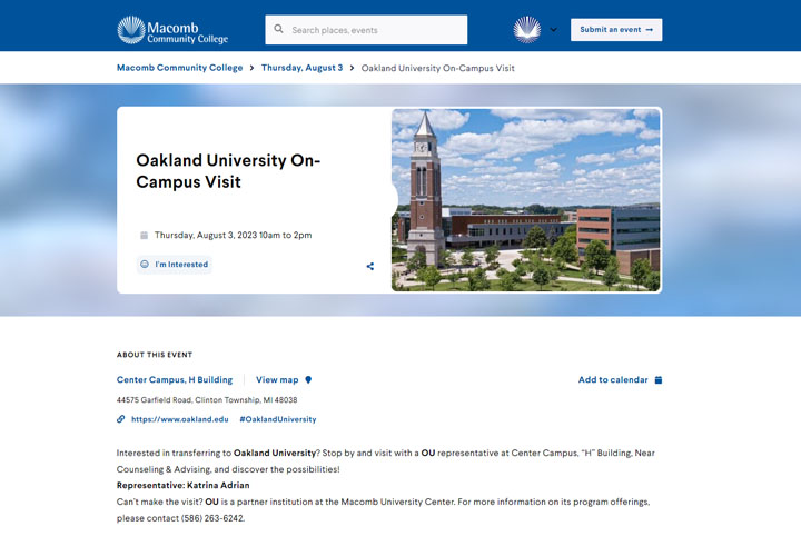 Localist Events Calendar