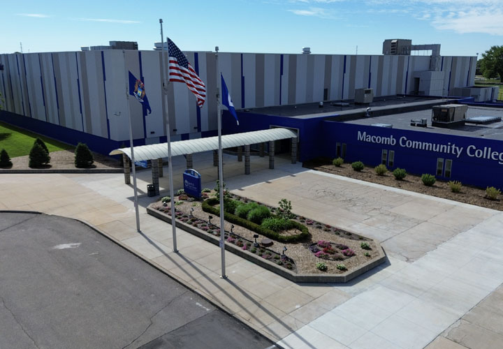 The entrance to the Athletics and Sports Center at south campus.