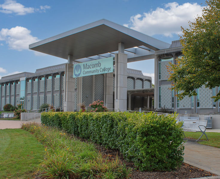 South entrance at Macomb Community College.