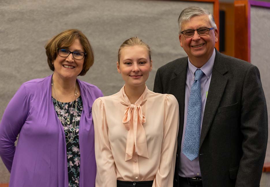 Osaer scholarship recipient with donors