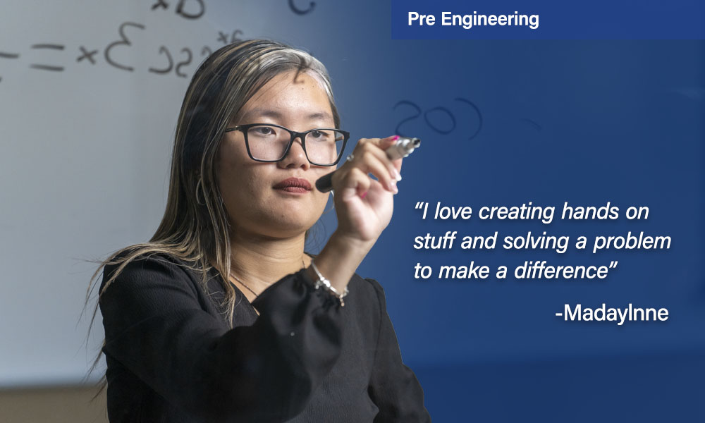 Pre-engineering students solve problems by applying a structured engineering design process to both academic exercises and real-world challenges